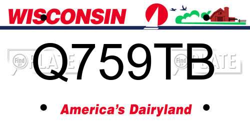 Q759TB Wisconsin License Plate