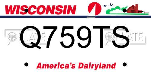 Q759TS Wisconsin License Plate
