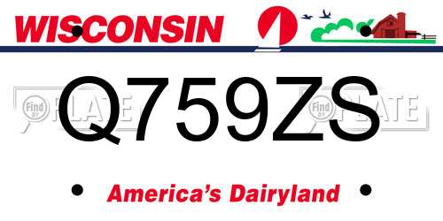 Q759ZS Wisconsin License Plate
