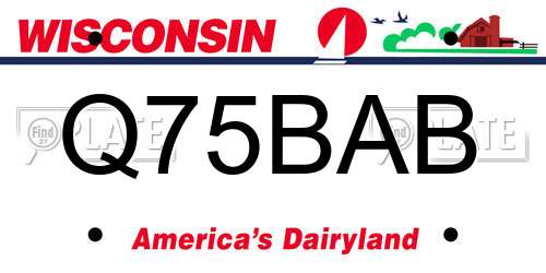 Q75BAB Wisconsin License Plate