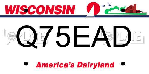 Q75EAD Wisconsin License Plate