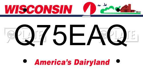 Q75EAQ Wisconsin License Plate