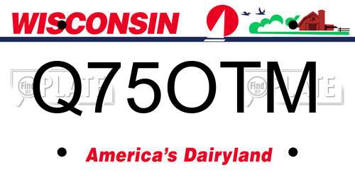 Q75OTM Wisconsin License Plate