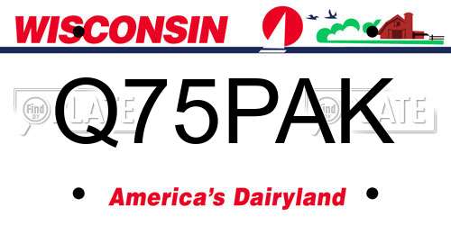 Q75PAK Wisconsin License Plate