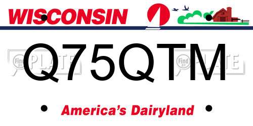 Q75QTM Wisconsin License Plate