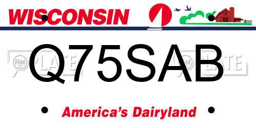 Q75SAB Wisconsin License Plate