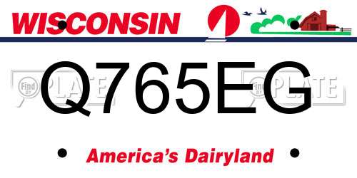 Q765EG Wisconsin License Plate