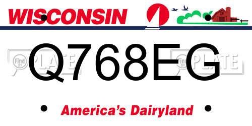 Q768EG Wisconsin License Plate