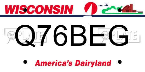 Q76BEG Wisconsin License Plate