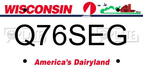 Q76SEG Wisconsin License Plate