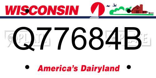 Q77684B Wisconsin License Plate