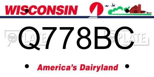 Q778BC Wisconsin License Plate