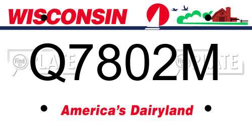 Q7802M Wisconsin License Plate