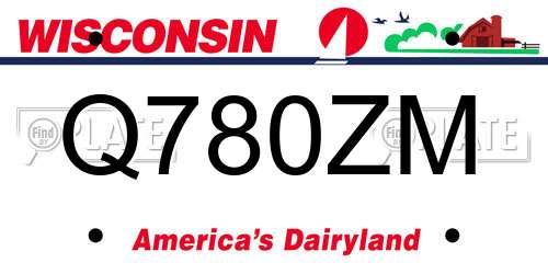 Q780ZM Wisconsin License Plate