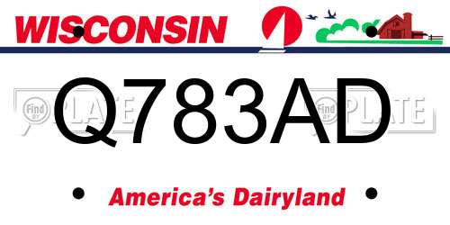 Q783AD Wisconsin License Plate