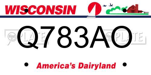 Q783AO Wisconsin License Plate