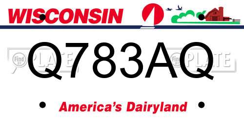 Q783AQ Wisconsin License Plate