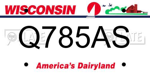Q785AS Wisconsin License Plate