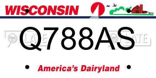 Q788AS Wisconsin License Plate