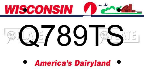 Q789TS Wisconsin License Plate