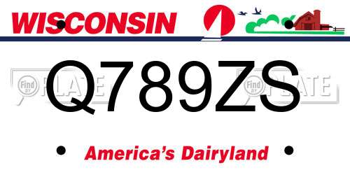 Q789ZS Wisconsin License Plate