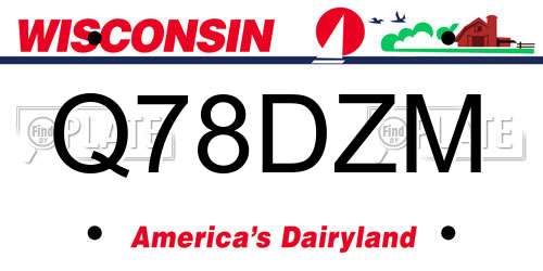 Q78DZM Wisconsin License Plate