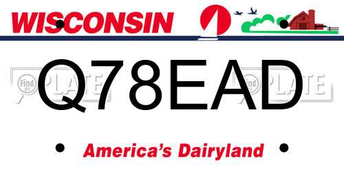 Q78EAD Wisconsin License Plate