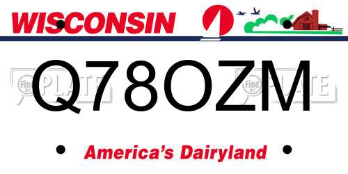 Q78OZM Wisconsin License Plate