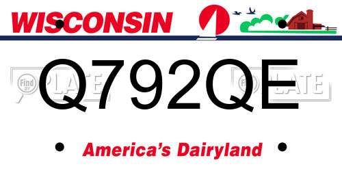 Q792QE Wisconsin License Plate