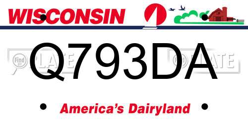 Q793DA Wisconsin License Plate