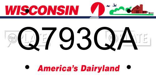 Q793QA Wisconsin License Plate