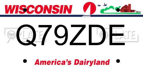 Q79ZDE Wisconsin License Plate