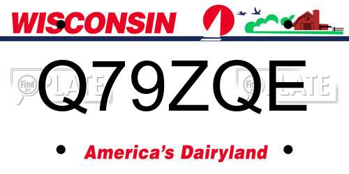 Q79ZQE Wisconsin License Plate