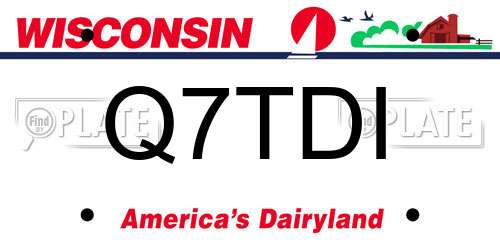 Q7TDI Wisconsin License Plate