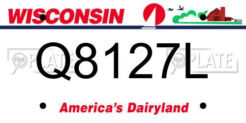 Q8127L Wisconsin License Plate