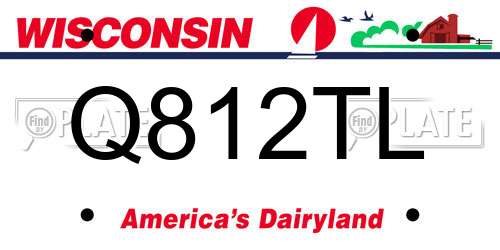 Q812TL Wisconsin License Plate