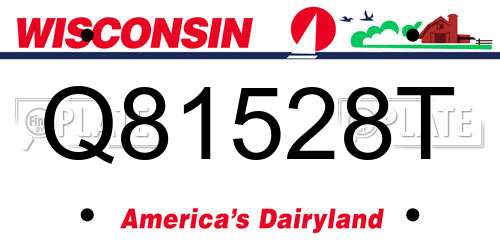 Q81528T Wisconsin License Plate