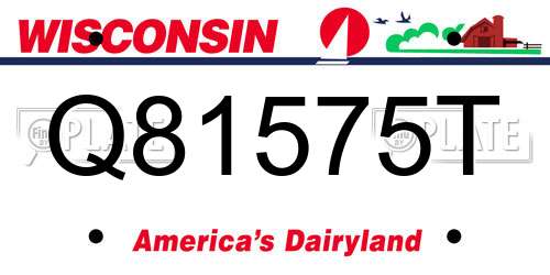 Q81575T Wisconsin License Plate