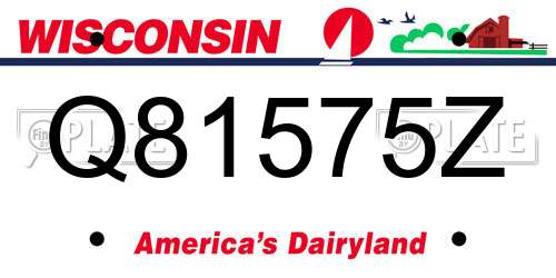 Q81575Z Wisconsin License Plate