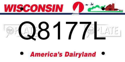 Q8177L Wisconsin License Plate