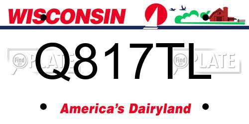 Q817TL Wisconsin License Plate