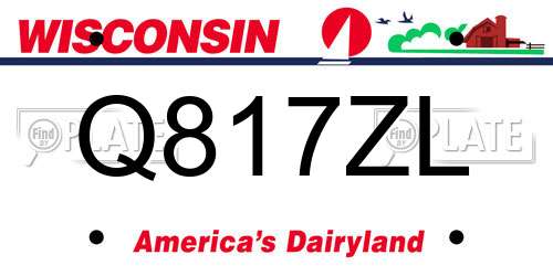 Q817ZL Wisconsin License Plate
