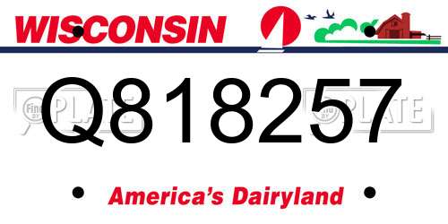 Q818257 Wisconsin License Plate
