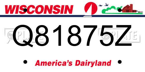 Q81875Z Wisconsin License Plate