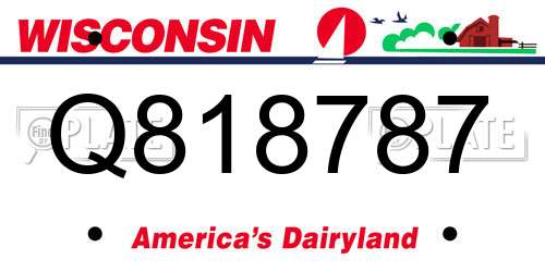 Q818787 Wisconsin License Plate