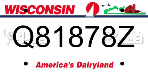 Q81878Z Wisconsin License Plate