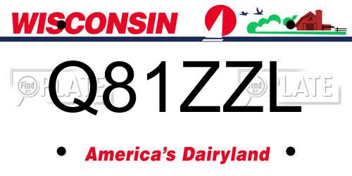 Q81ZZL Wisconsin License Plate