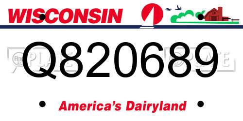Q820689 Wisconsin License Plate
