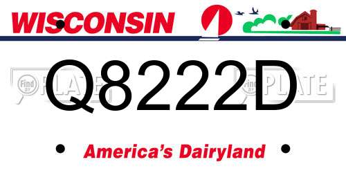 Q8222D Wisconsin License Plate