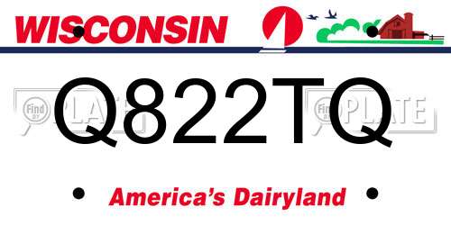 Q822TQ Wisconsin License Plate